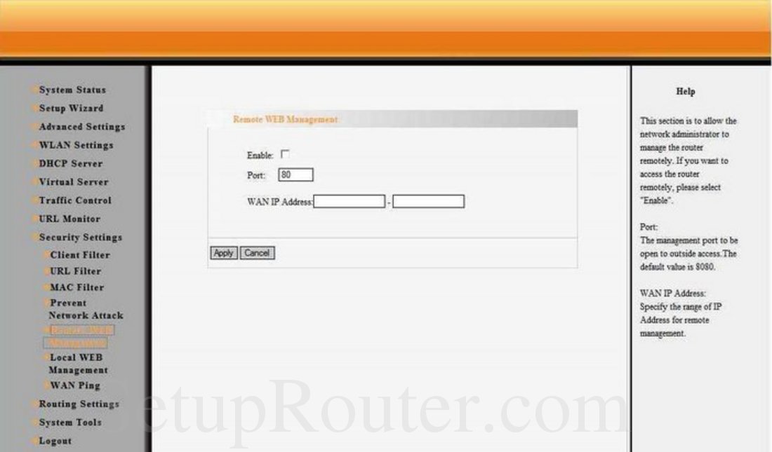Zonet Zsr4154we Screenshot Security Settings Remote Web Management
