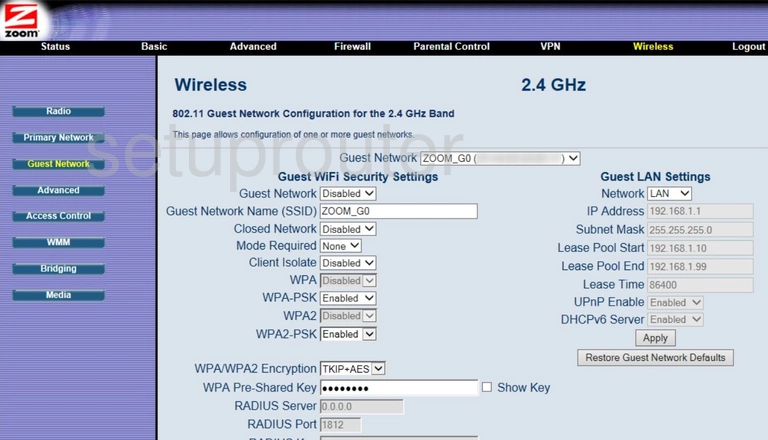 router wifi guest access