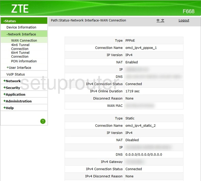 router status mac address internet IP