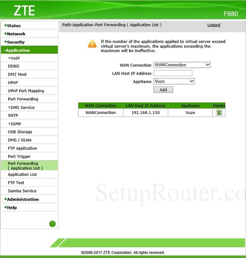 ZTE F680 Screenshots