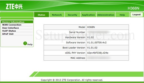 How To Login To The Zte H368n