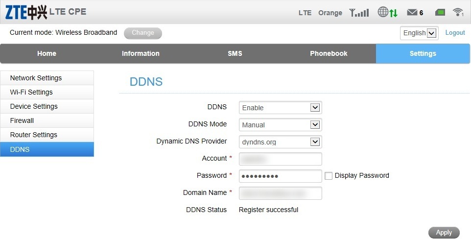 Модем zte 837 dns настройки