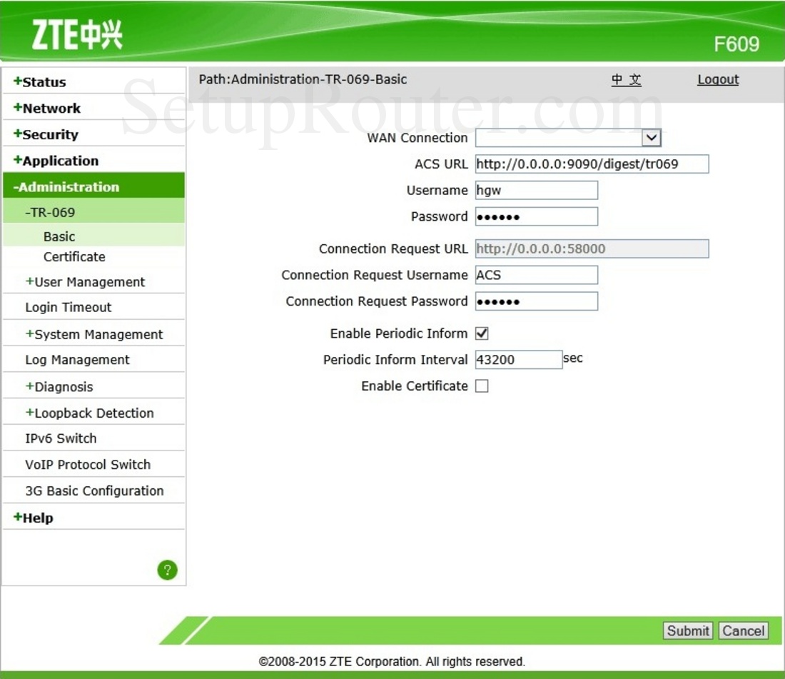Zte User Interface Password For Zxhn F609 / ZTE ZXHN F609 ...