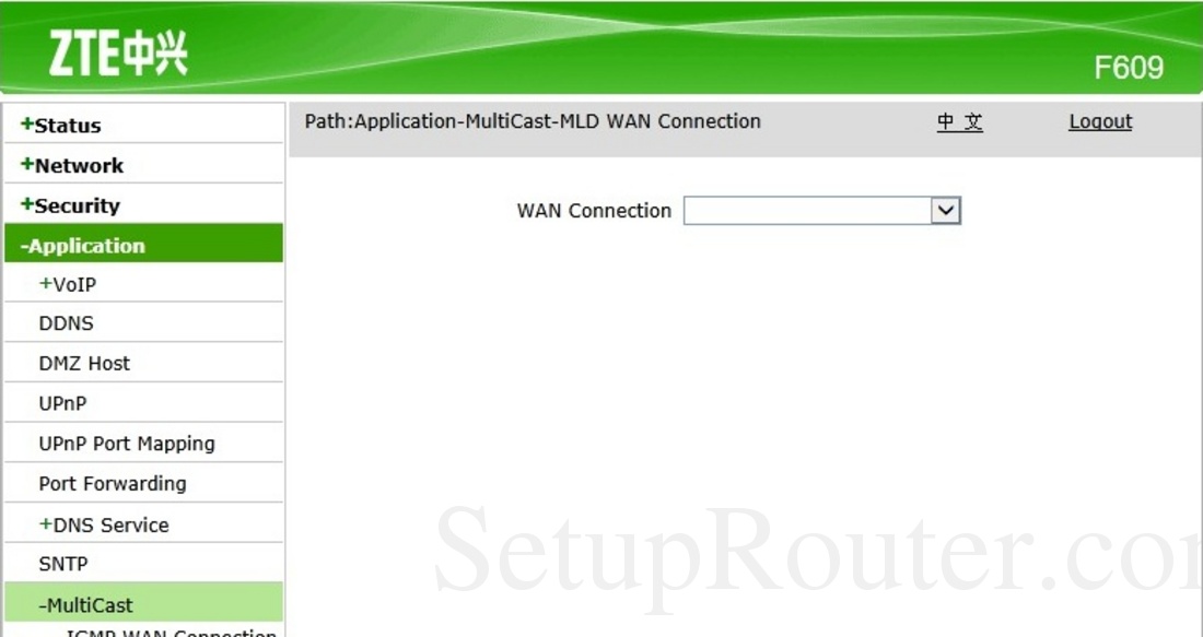 ZTE ZXHN F609 Screenshot MLDWANConnection