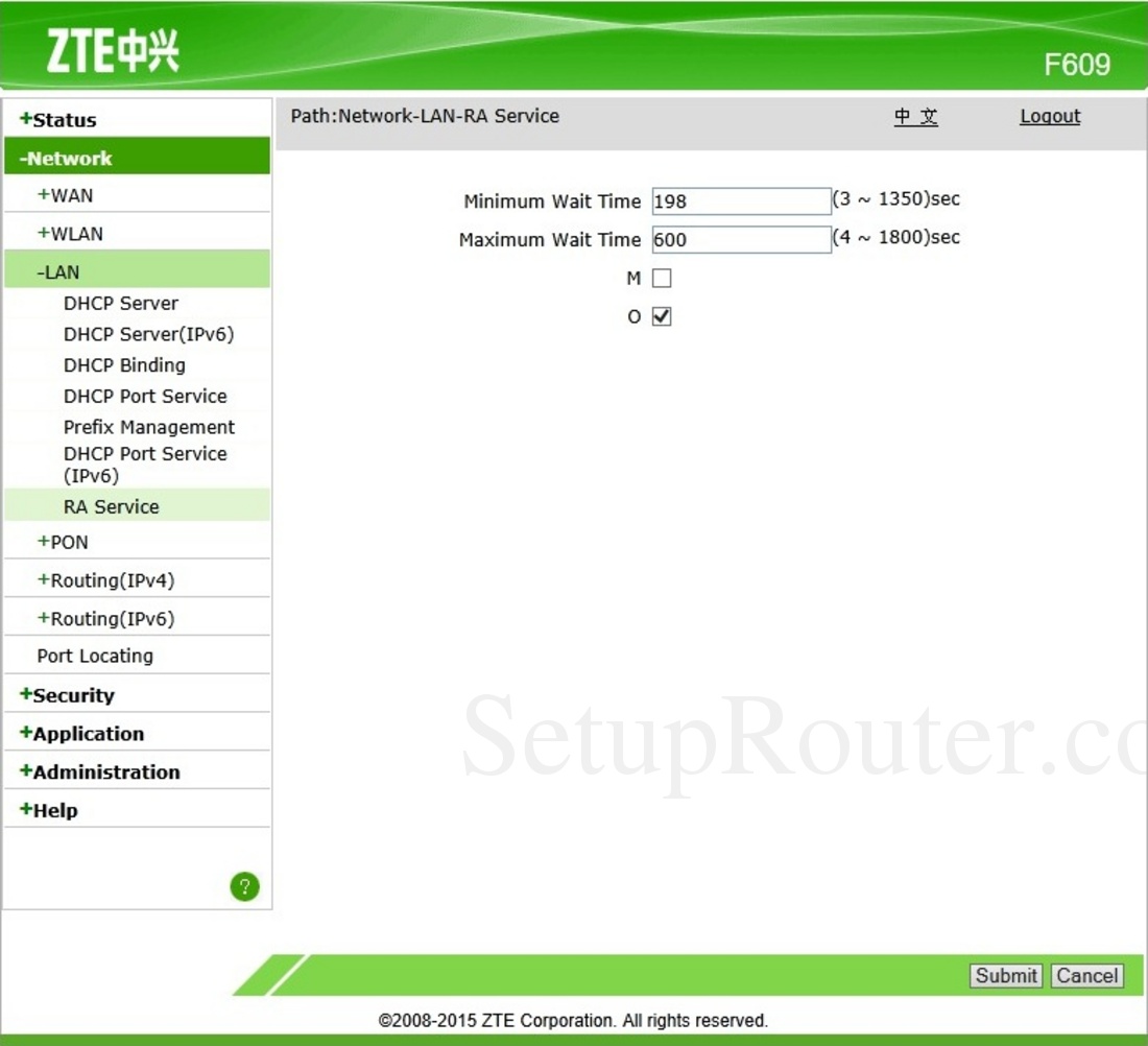 ZTE ZXHN F609 Screenshot LANRAService