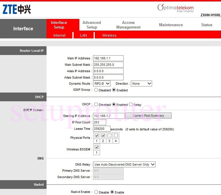 How to change the IP Address on a ZTE ZXHN H108L router