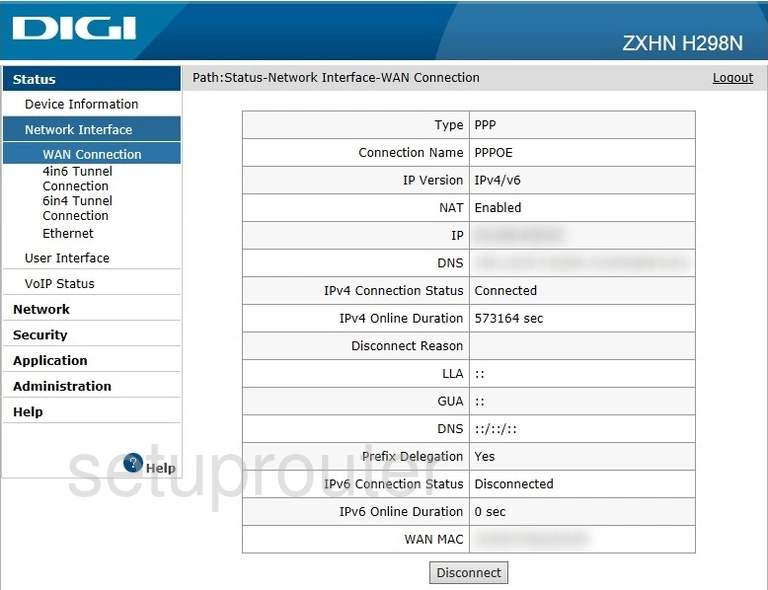 router status mac address internet IP