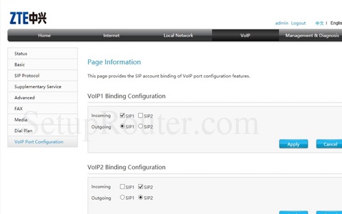 Настройка voip на zte