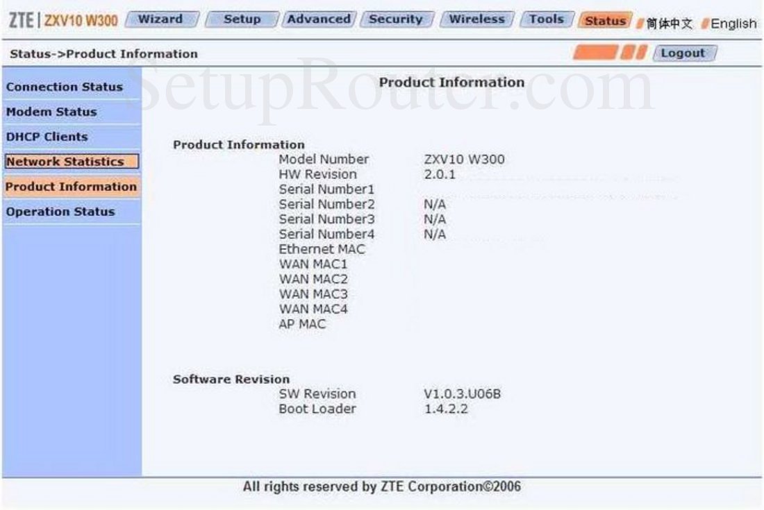 Firmware Zte Zxv10 W300