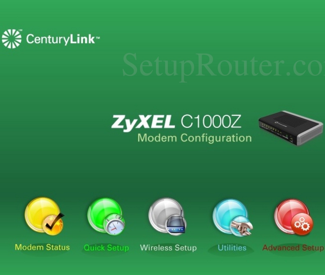 ZyXEL C1000Z Screenshot Home