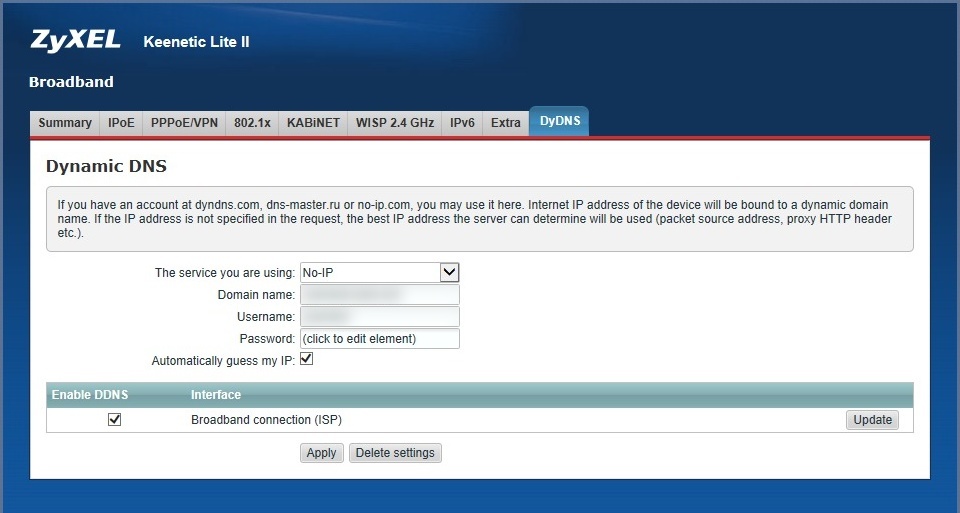 Как сменить dns на роутере zyxel keenetic