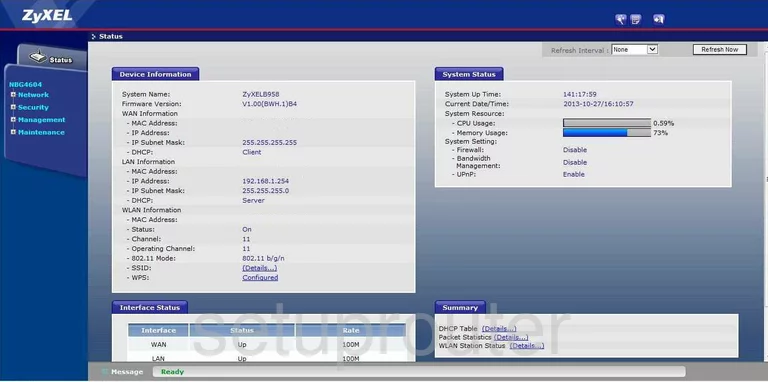 router status mac address internet IP