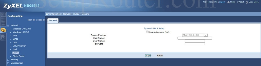 Настройка роутера zyxel nbg6515