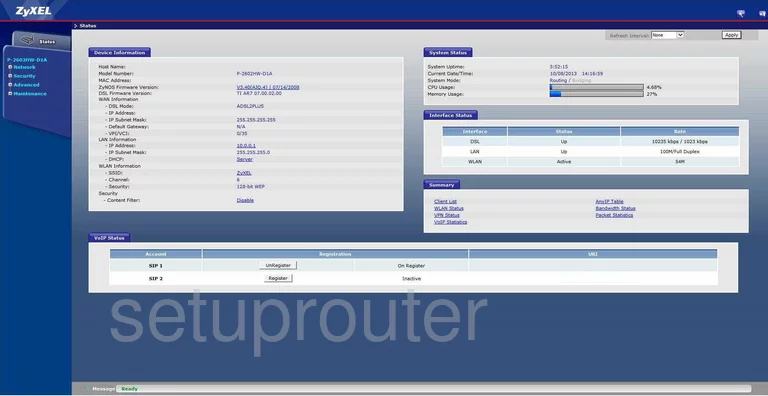 router status mac address internet IP