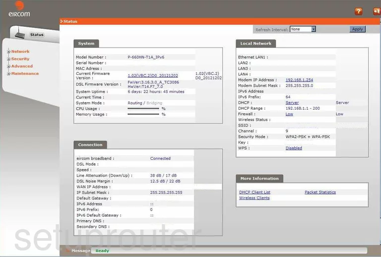 router status mac address internet IP