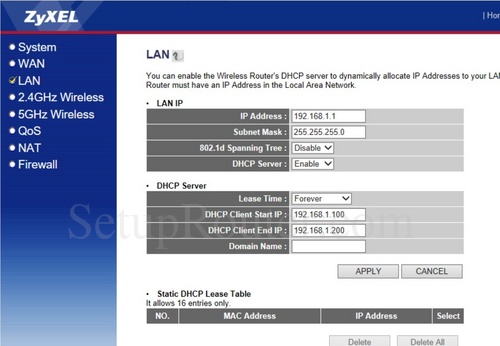 How to change the ip address of the ZyXEL X650